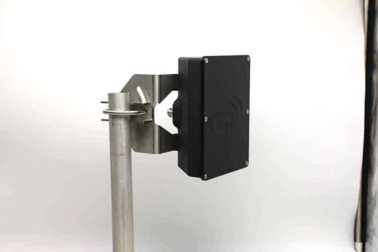 Closeup Of An Antenna On A Steel Mount Custom Antenna Mounts