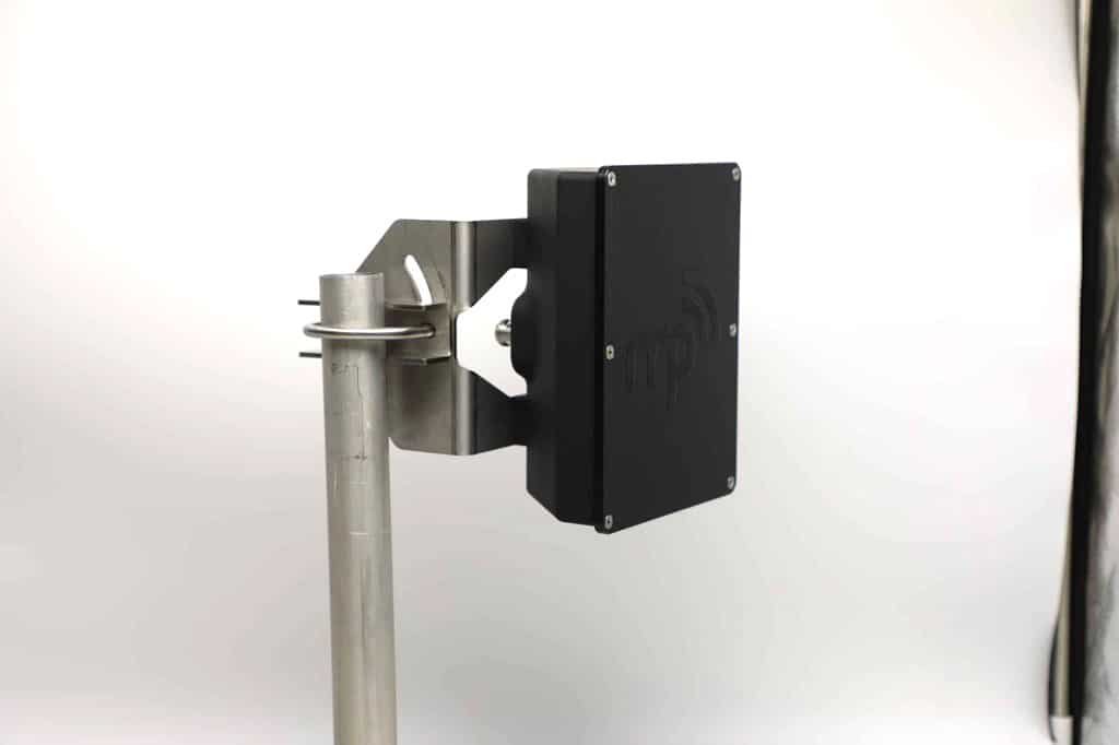 Closeup Of An Antenna On A Steel Mount Custom Antenna Mounts