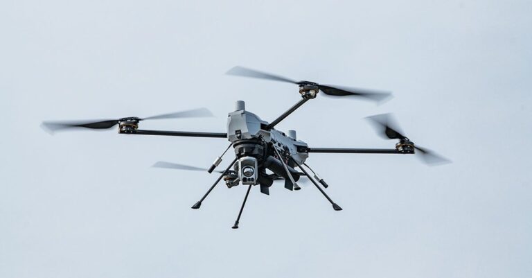 Closeup Of An Antenna On A Drone Hovering in the Air Benefits Of Multi-Polarized Antennas