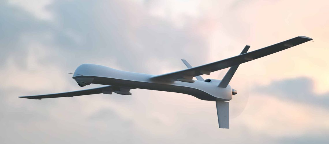 Unmanned aerial vehicle (UAV) in the sky